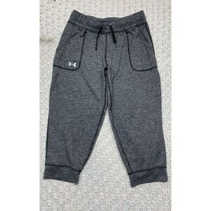 Under Armour Women's Crop Jogger Pants Size M Loose Fit Gray‎ Pockets Drawstring